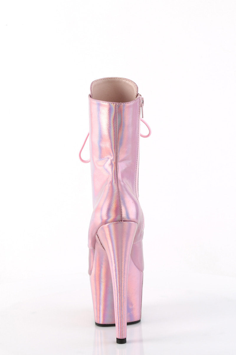 Pleaser USA Adore-1020HG 7inch Pleaser Boots - Holographic Baby Pink-Pleaser USA-Pole Junkie