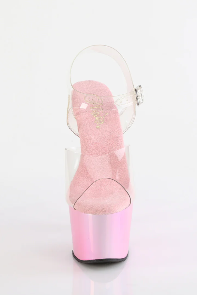 Pleaser USA Adore-708LQ 7inch Pleasers - Liquid Baby Pink-Pleaser USA-Pole Junkie