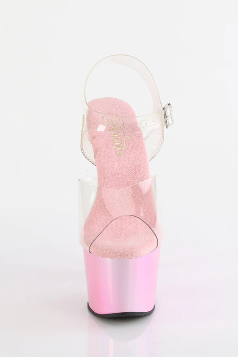 Pleaser USA Adore-708LQ 7inch Pleasers - Liquid Baby Pink-Pleaser USA-Pole Junkie