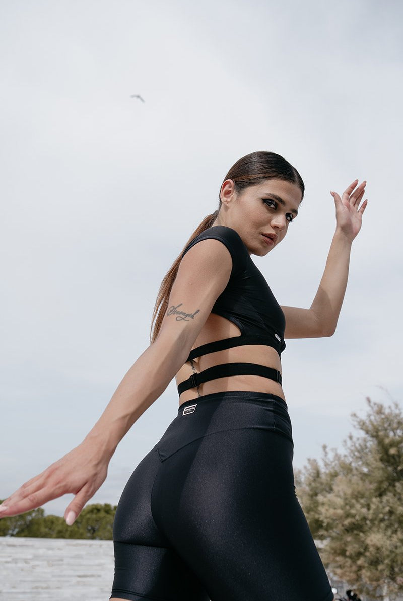 Paradise Chick Frankie Wrap Top - Black-Paradise Chick-Pole Junkie