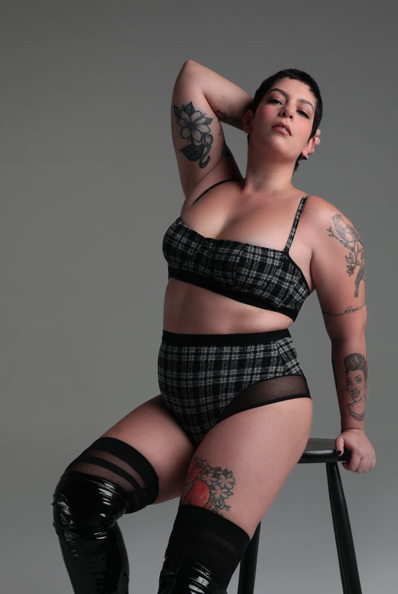 Rolling Alpha High Waisted Hot Pants - Tartan-Rolling-Pole Junkie