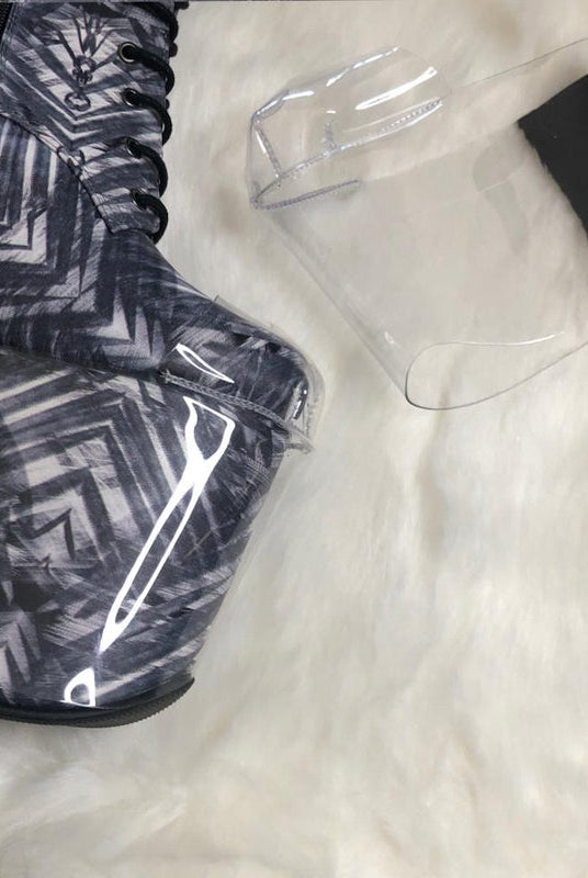 Hella Heels Classique Shoe Protector - Clear (Black back)-Hella Heels-Pole Junkie