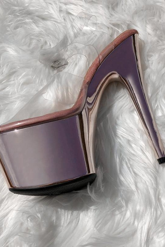 Hella Heels Classic Gloss 7inch Stilettos - Sienna Rose Gold-Hella Heels-Pole Junkie