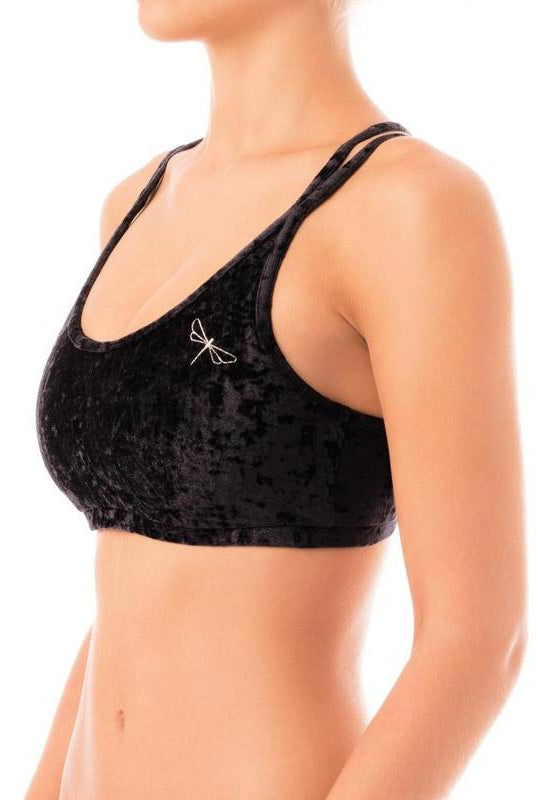Dragonfly Velvet Nicole Top - Black-Dragonfly-Pole Junkie