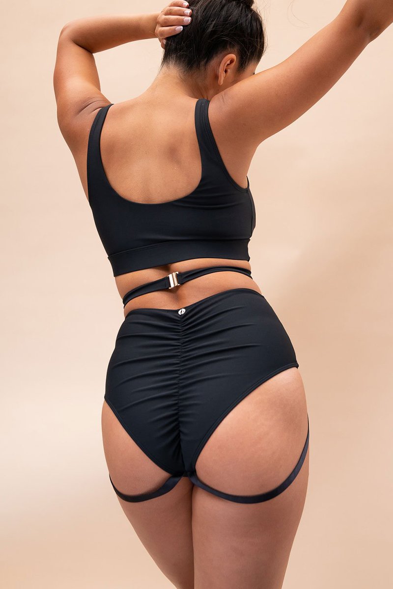 Lunalae Kehlani High Waist Bottoms - Recycled Black-Lunalae-Pole Junkie