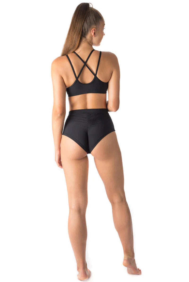 Dragonfly Lola High-Waisted Shorts - Black-Dragonfly-Pole Junkie