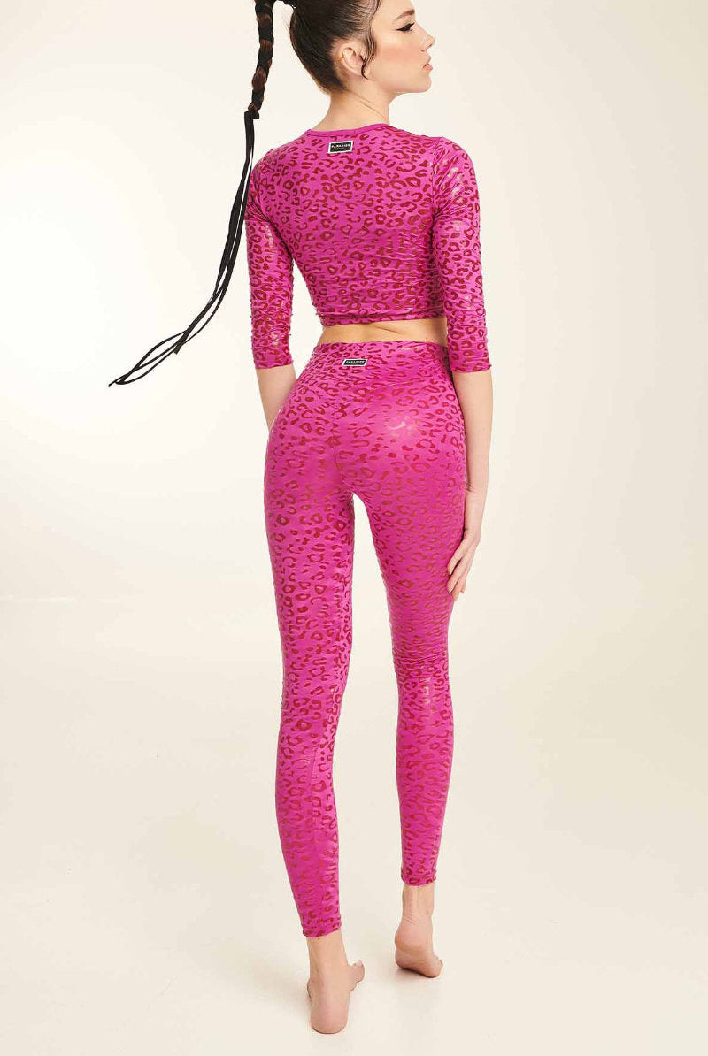 Paradise Chick Superhero Series Sticky High Waist Leggings - Ruby Leopard-Paradise Chick-Pole Junkie