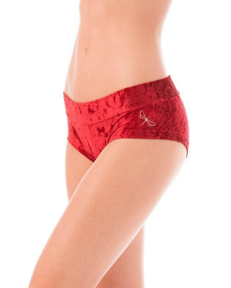 Dragonfly Hot Pants - Velvet Red-Dragonfly-Pole Junkie