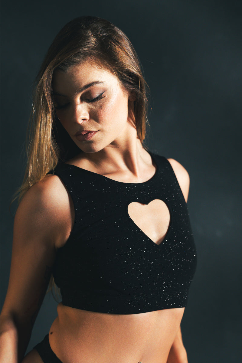 RAD Love Top - Black Glitter