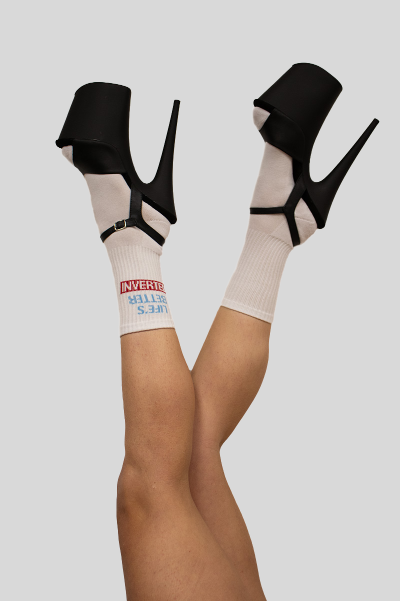 Pole Junkie Inverted Socks - White