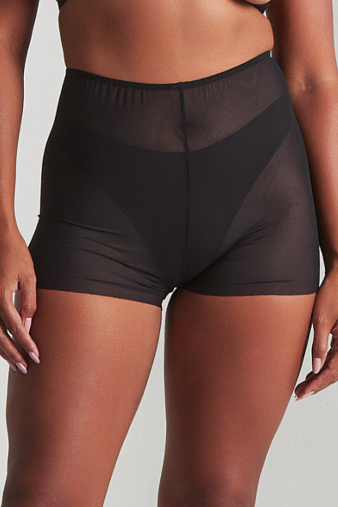 Harna Moire Shorts - Black Mesh