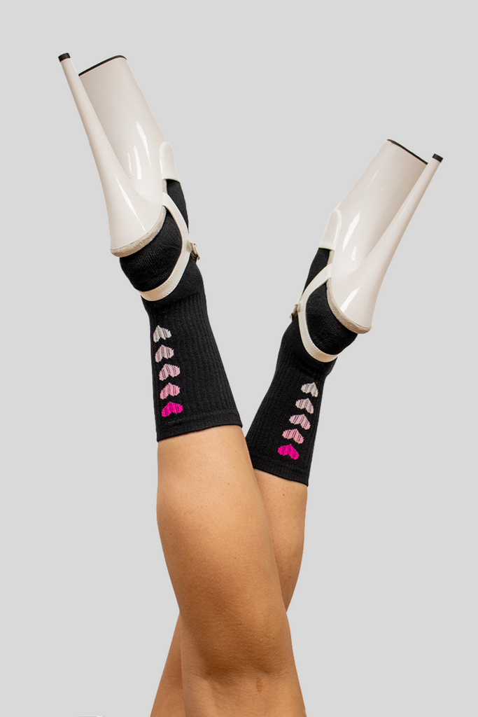 Pole Junkie Hearts Socks - Black