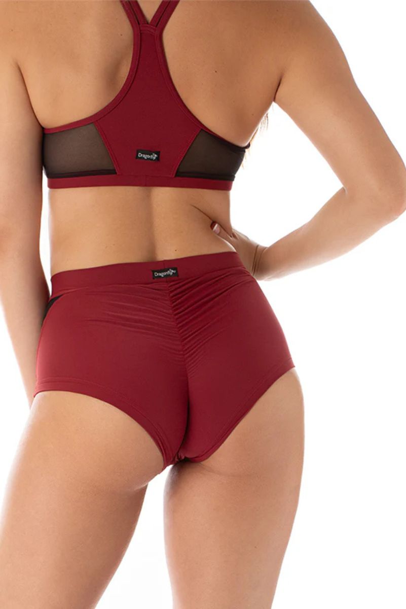 Dragonfly Monica Mesh Shorts - Burgundy