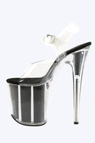 Pleaser USA Flamingo-808G Glitter Filled 8inch Pleasers - Black-Pleaser USA-Pole Junkie