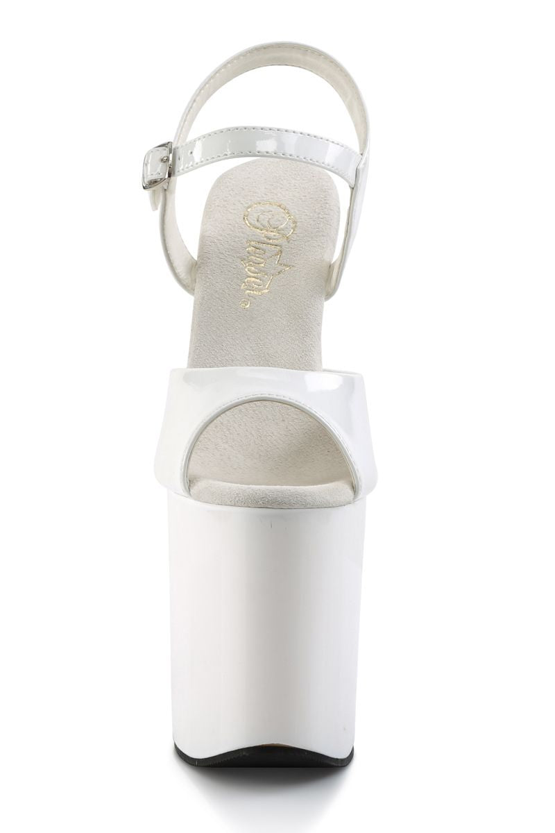 Pleaser USA Flamingo-809 8inch Pleasers - Patent White-Pleaser USA-Pole Junkie