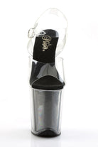 Pleaser USA Flamingo-808G Glitter Filled 8inch Pleasers - Black-Pleaser USA-Pole Junkie