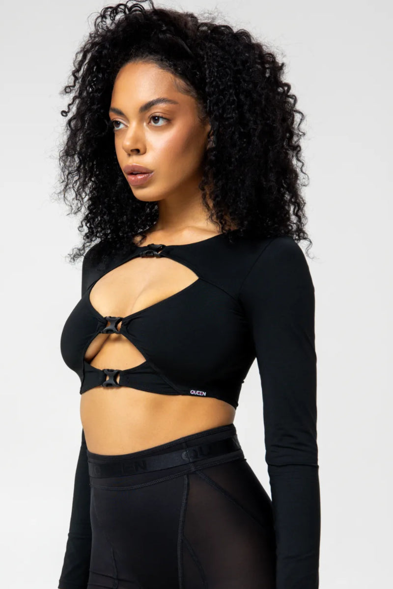 Queen Long Sleeve Top – Black Rush