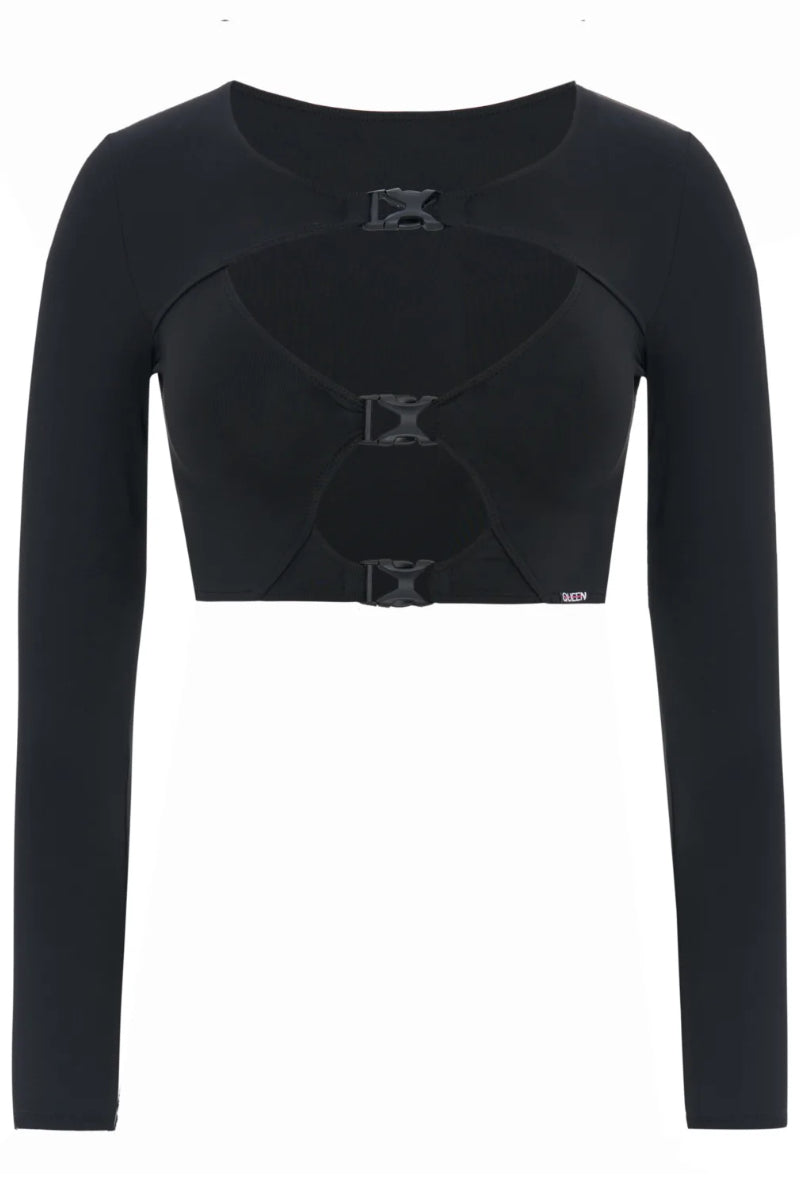 Queen Long Sleeve Top – Black Rush