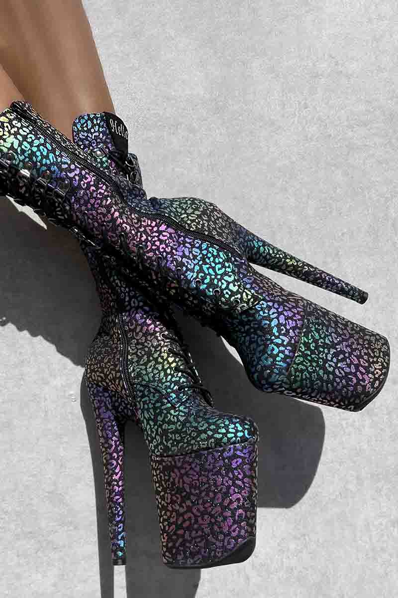 hellaheel hella heel ヘラヒール Butterfly Boot Black Open Toe - 8INCH – Hella Heels UK