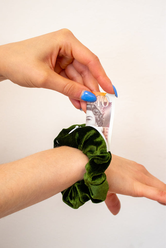 Pole Junkie Zipper Scrunchie - Emerald