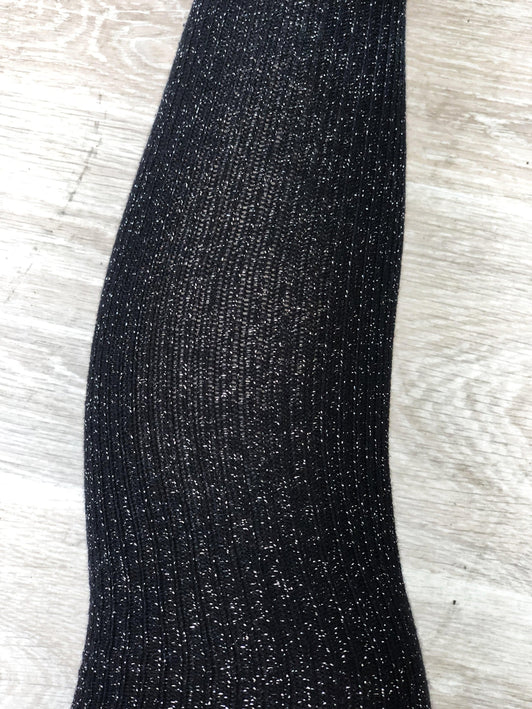 Lunalae Thigh High Socks - Black Sparkle