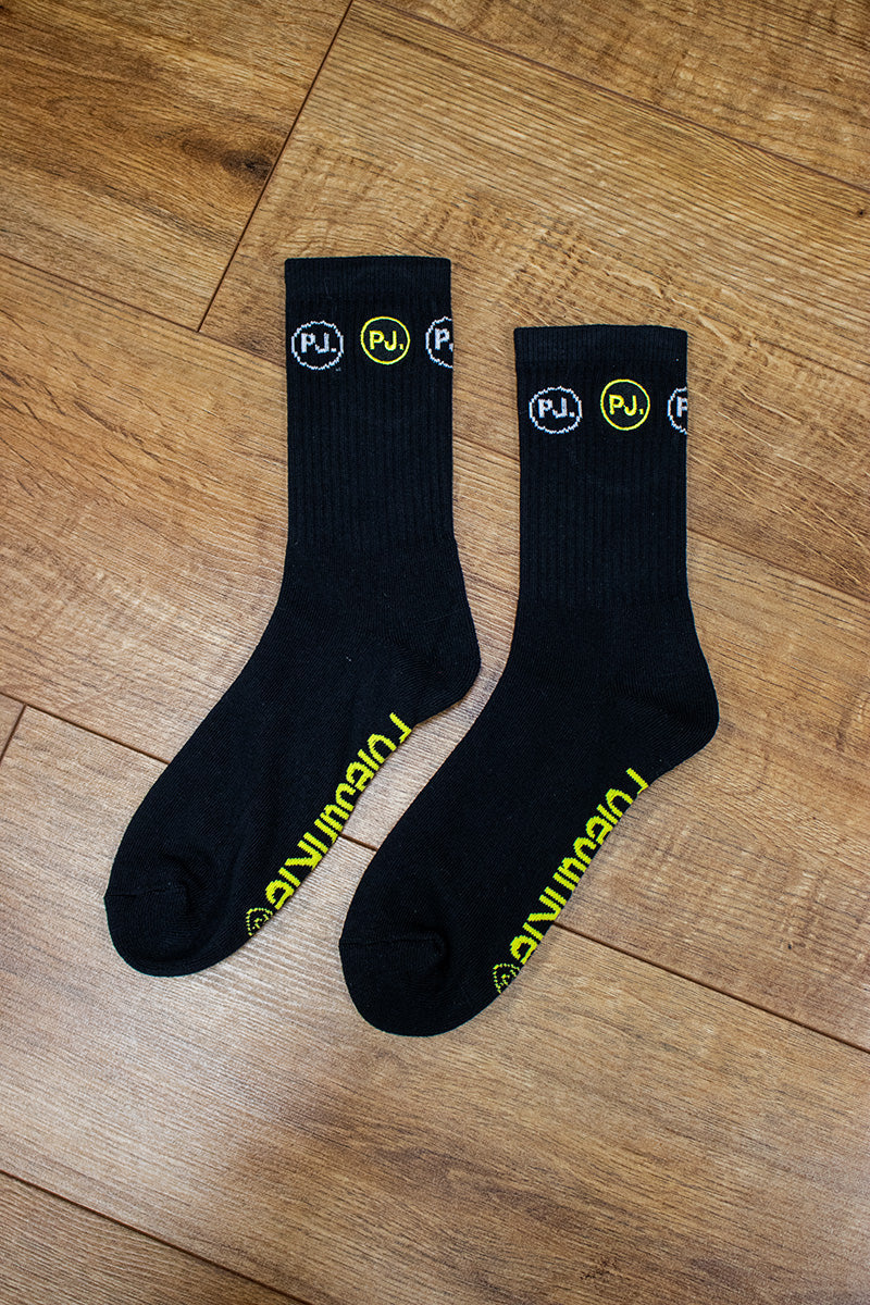 Pole Junkie Circle Logo Socks - Black