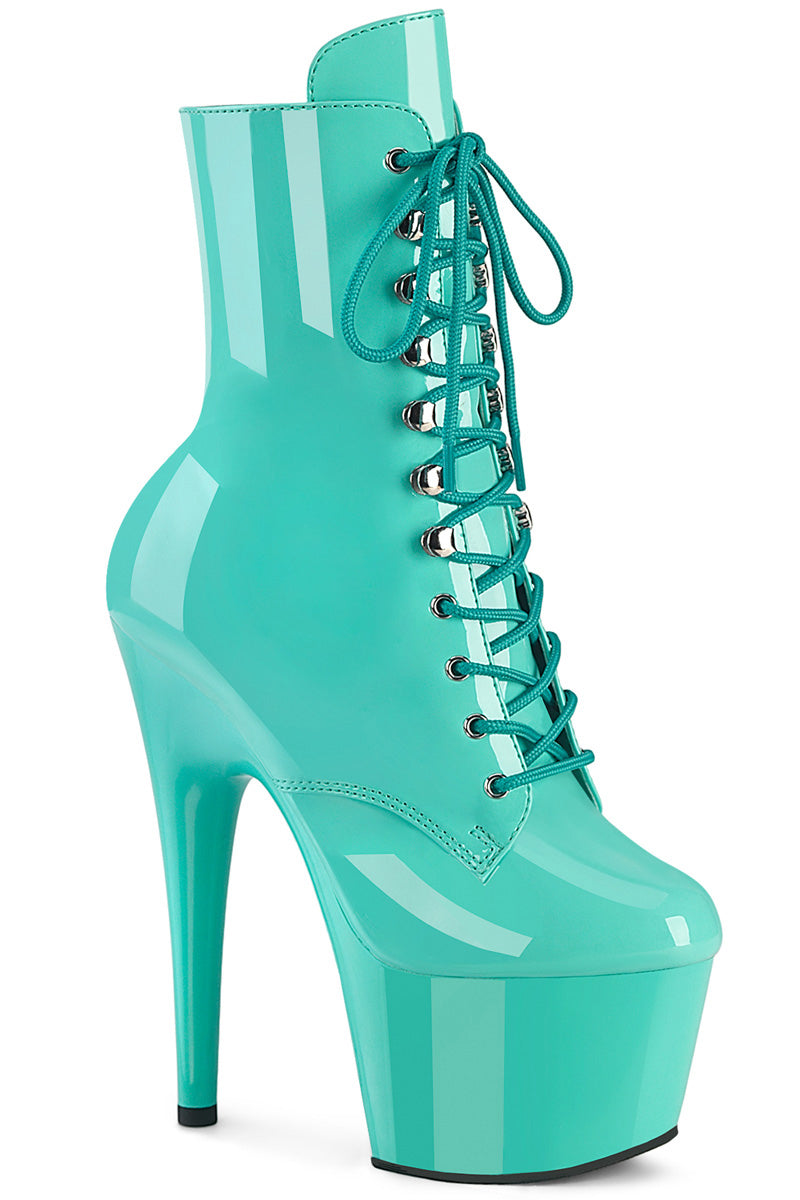 Pleaser USA Adore-1020 7inch Pleaser Boots - Patent Aqua