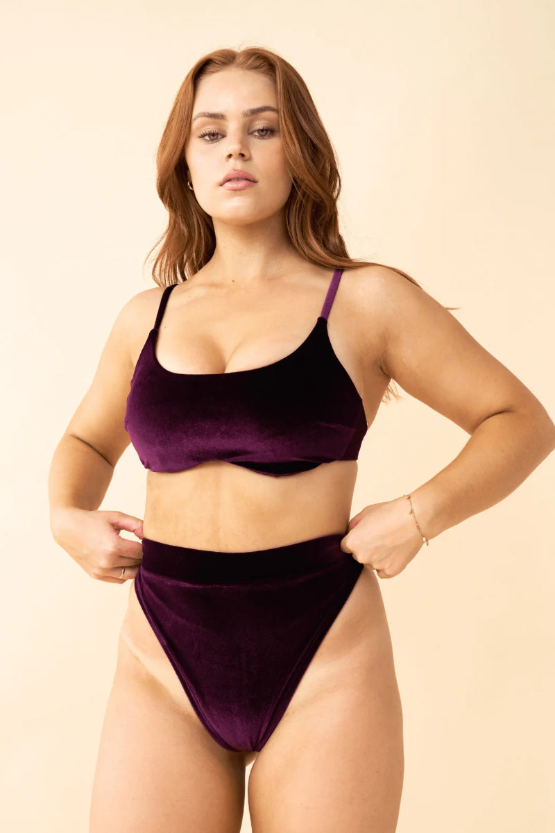 Lunalae May Scrunch Back Top - Velvet Plum