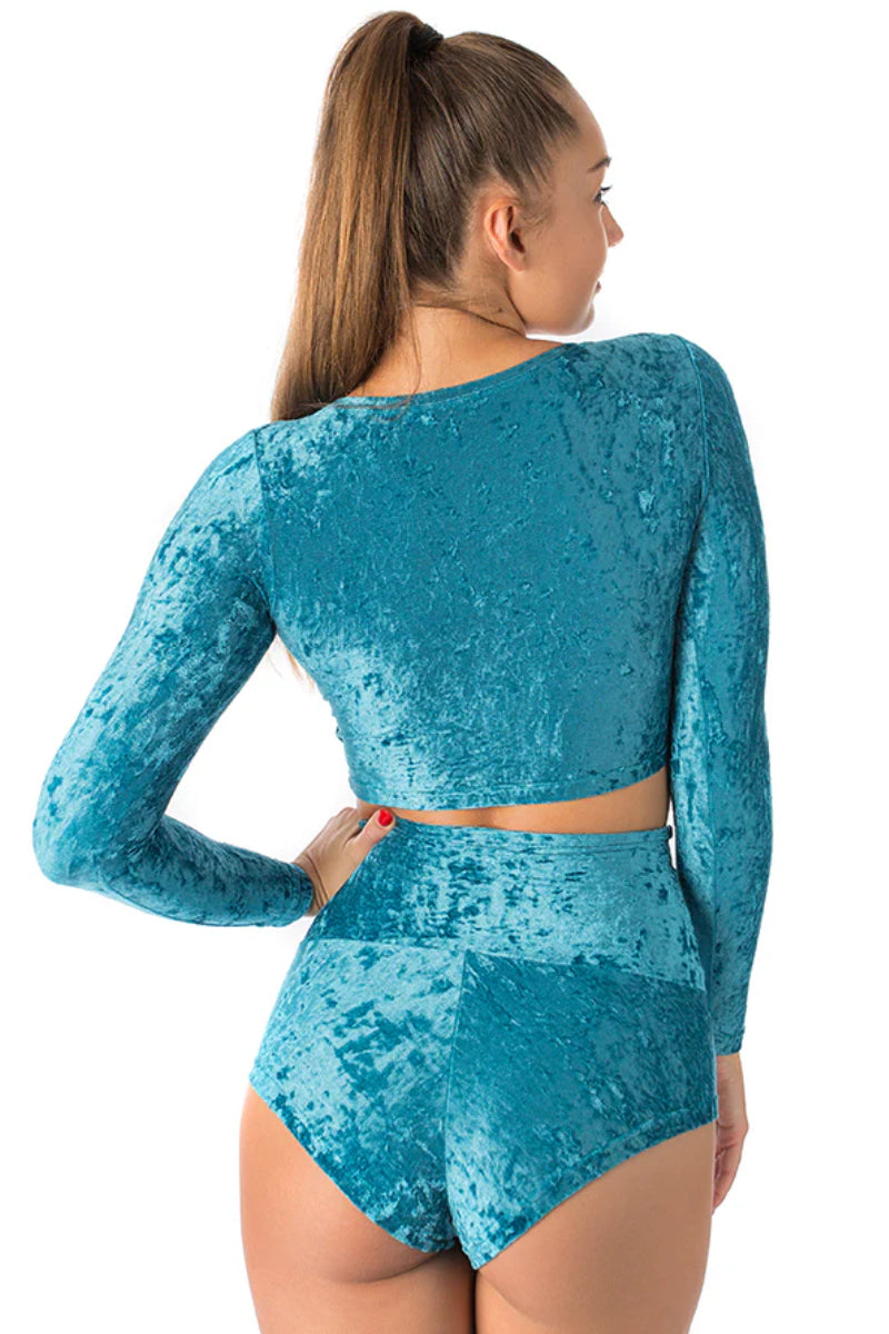 Dragonfly Pavi Crop Top - Velvet Turquoise