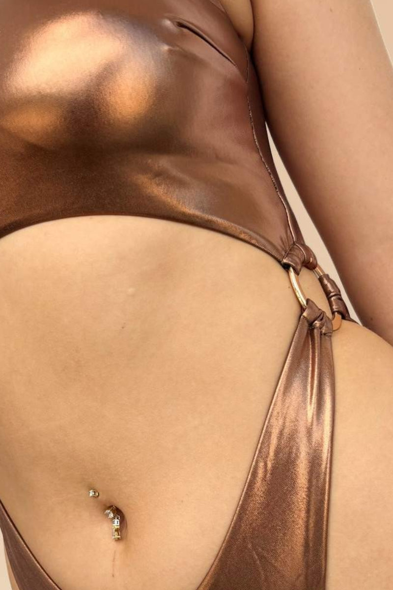 Lunalae Kenzie High Cut Bodysuit - Bronze