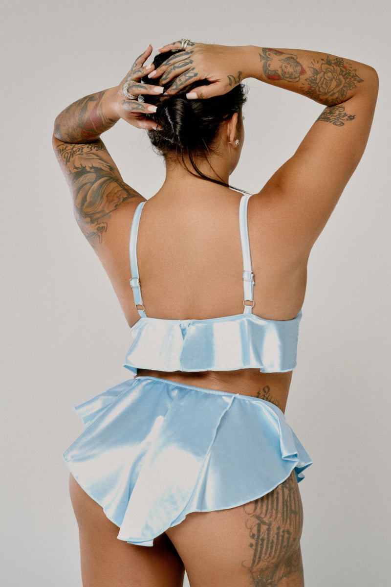 CXIX X HOAH Pillowtalk Ballerina Skirt - Blue Satin