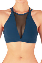 Dragonfly Victoria Sports Bra - Petrol Mesh-Dragonfly-Pole Junkie