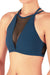 Dragonfly Victoria Sports Bra - Petrol Mesh-Dragonfly-Pole Junkie