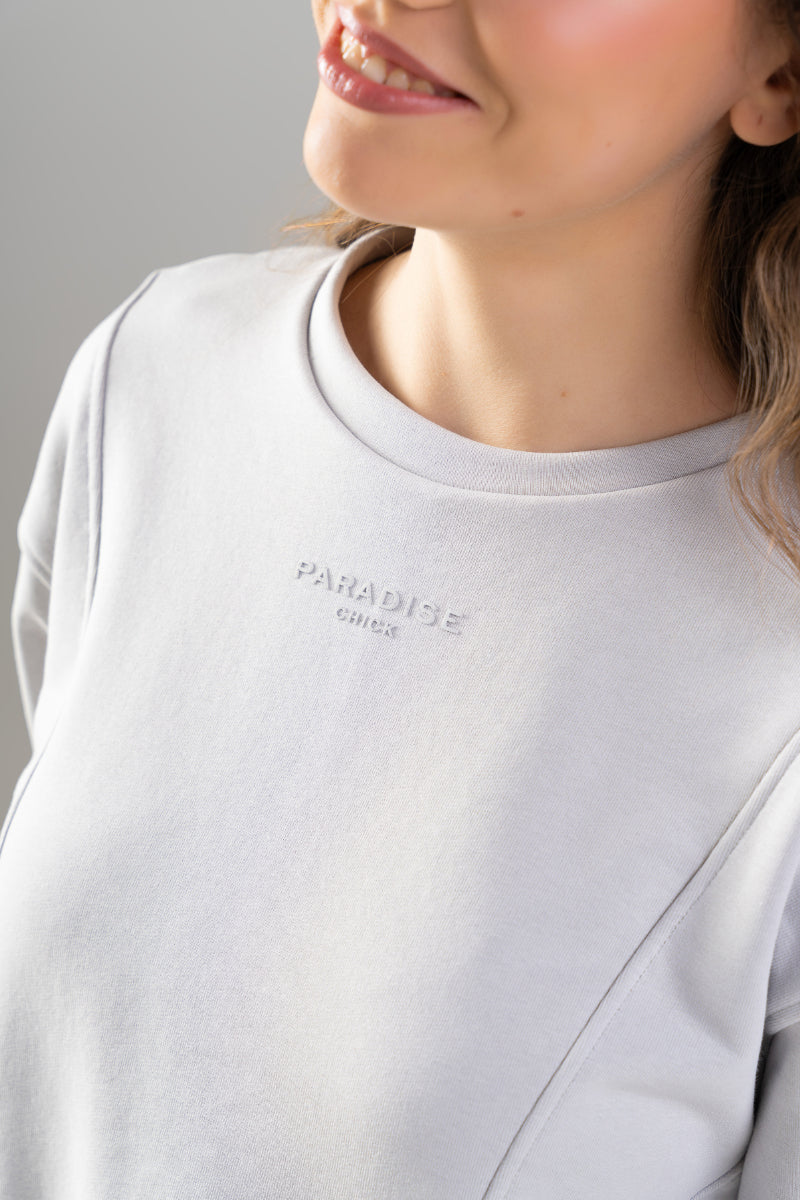 Paradise Chick Supreme Logo Sweater - Light Grey