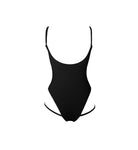 Hamade Activewear Hollow Front Bodysuit - Black-Hamade Activewear-Pole Junkie