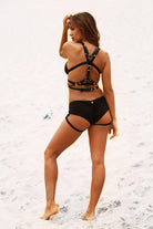 Lunalae Lure You Low-Rise Garter Shorts - Black-Lunalae-Pole Junkie