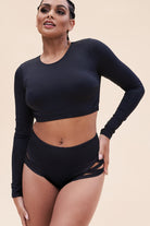 Lunalae Gia Long Sleeved Top - Recycled Black-Lunalae-Pole Junkie