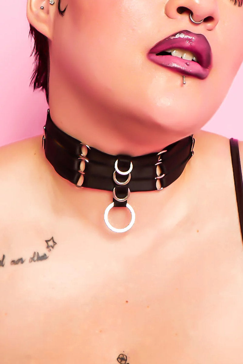 Rolling Halo Choker - Black-Rolling-Pole Junkie