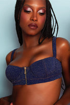 Rolling Britney Top - Blue Lurex-Rolling-Pole Junkie