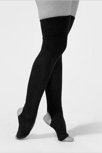 Rolling Cotton Original Thigh High Leg Warmers with Stirrups - Black-Rolling-Pole Junkie