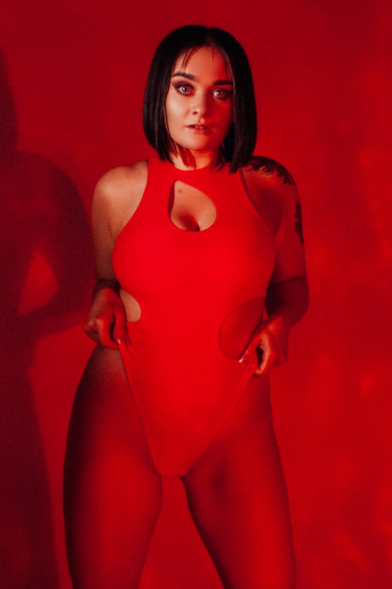 Pole Addict Extravaganza Bodysuit - Red