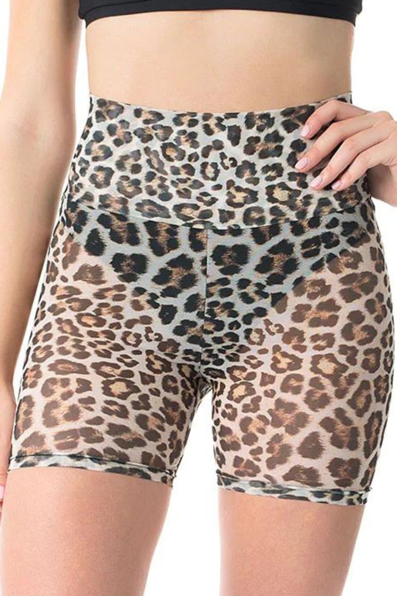 Dragonfly Zoe Shorts - Leopard Mesh-Dragonfly-Pole Junkie