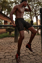 Rolling Bumper Shorts - Black Lace-Rolling-Pole Junkie