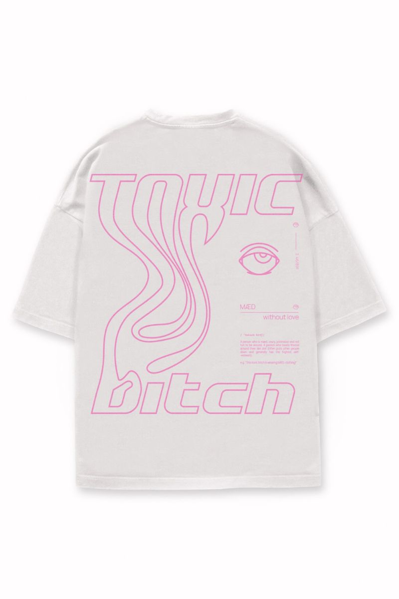 MÆD Toxic Bitch T-shirt - White-MÆD-Pole Junkie
