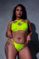 CXIX Classique Crossover Bra - Neon Yellow-Creatures of XIX-Pole Junkie