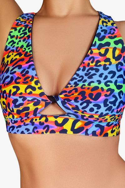 Cleo the Hurricane Twist Sports Bra - Metallic Chrome — Pole Junkie (EU)