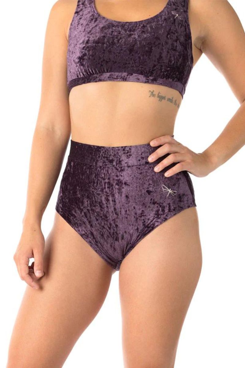 Dragonfly Lola High-Waisted Shorts - Velvet Purple-Dragonfly-Pole Junkie