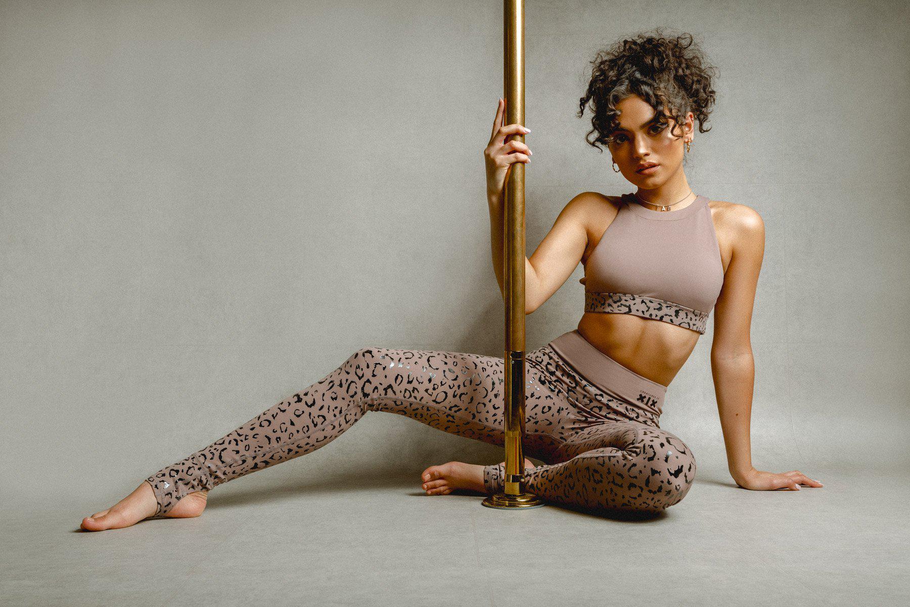 Creatures of XIX Gecko Grip Leggings - Dusky Leopard-Creatures of XIX-Pole Junkie
