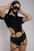 Creatures of XIX Baddies Garter T-Shirt - Black-Creatures of XIX-Pole Junkie