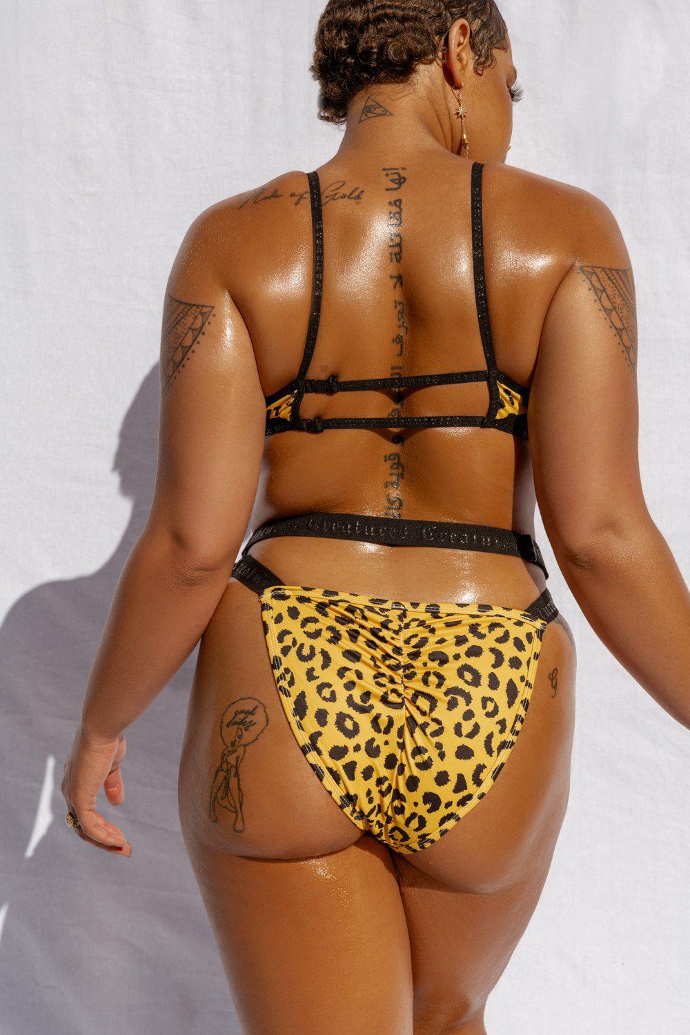 Creatures of XIX Buckle Up Bottoms - Yellow Leopard-Creatures of XIX-Pole Junkie